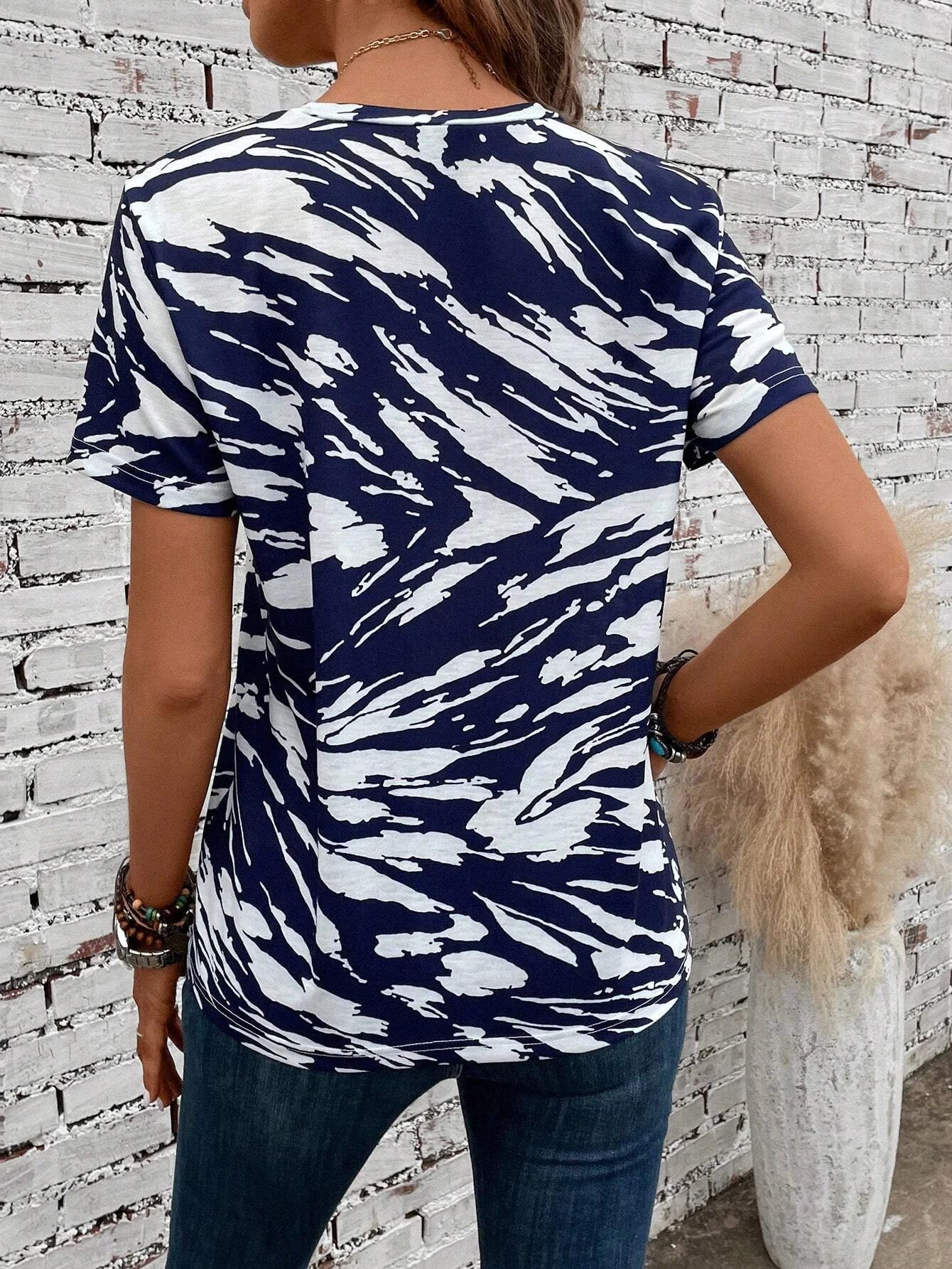 T-Shirt con Stampa Bandiera USA – Stile Casual e Grintoso