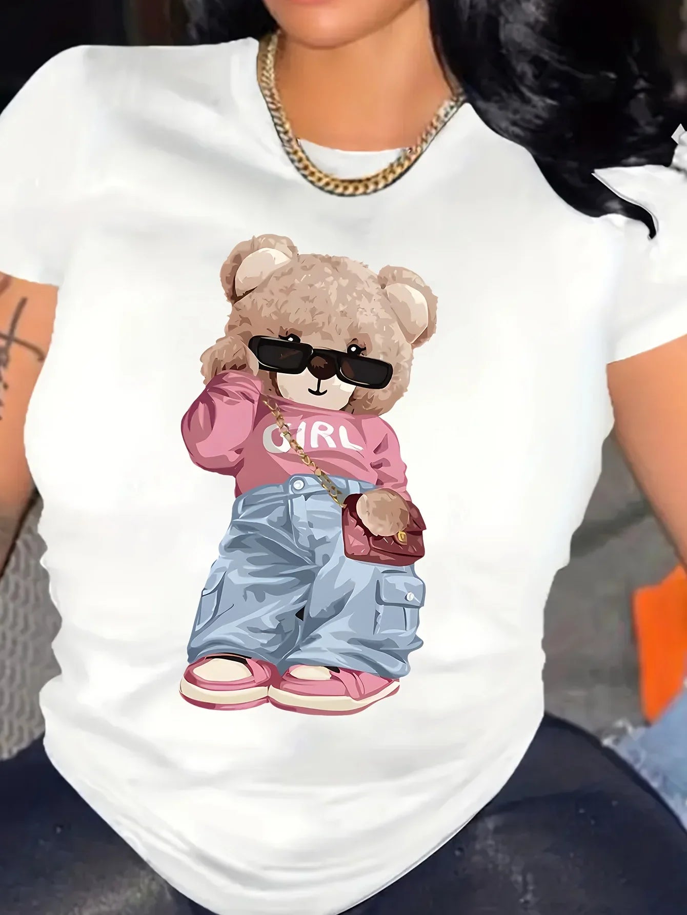 T-Shirt con Stampa Grafica "Teddy" – Stile Trendy e Giocoso