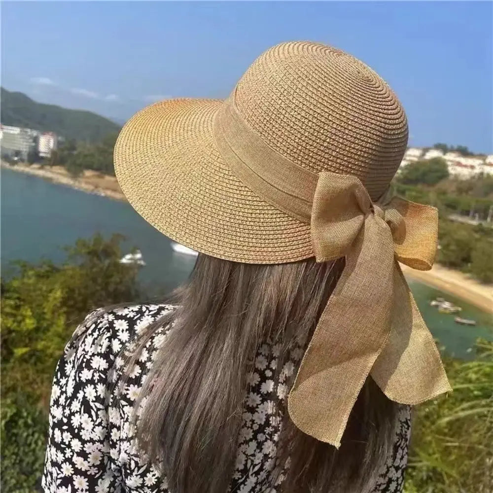 👒 Cappello Estivo a Falda Larga con Fiocco – Stile Romantico